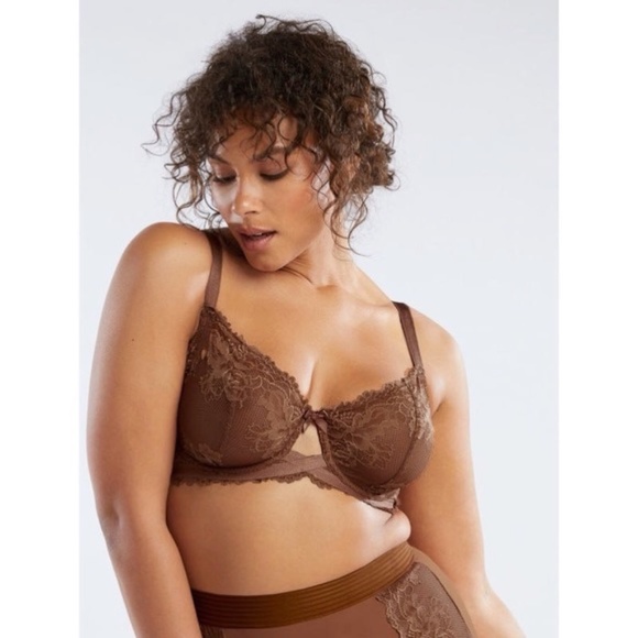 Savage x Fenty Brown Lace Bra - Picture 1 of 9
